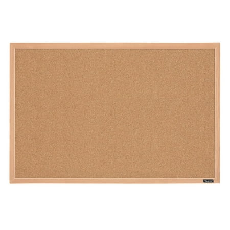 Quartet Cork Bulletin Board  23  x 35   Oak Finish Frame (35-380352Q)