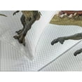 thumbnail image 4 of Ambesonne Dinosaur Quilted Bedspread Set 3 Pcs, T-Rex Pair Predators, Queen Size, Ivory Brown Grey, 4 of 5