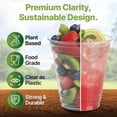thumbnail image 3 of 12-ounce transparent compostable cups, 100-pack natural plant-based plastic alternative, biodegradable disposable cold drink cups suitable for parties, coffee, wine, milkshakes, and everyday use, 3 of 4
