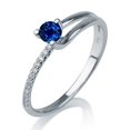 thumbnail image 2 of 1.25 carat Round Cut Sapphire and Diamond Engagement Ring in 10k White Gold, 2 of 2
