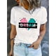 thumbnail image 1 of Camiseta Para Mujer Verano Suave Camiseta Con Cuello Redondo Para Mujer Para Caminar Por La CalleWomen'S Dream Heart Print Fashion T-Shirt, Casual Crew Neck Short Sleeve Tee, Comfortable Polyester B, 1 of 7