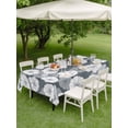 thumbnail image 5 of 54x80 Inch Outdoor Tablecloth with Umbrella Hole Zipper Rectangle Country Flowers Rectangular Tablecloths Outside Waterproof Gray Retro Pastoral Botanical Floral Patio Table Cover for Picnic Party, 5 of 8