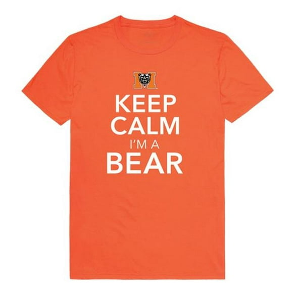 W Republic 523-340-337-02 T-Shirt de l'Université Mercer Hommes Garder le Calme &44; Orange - Moyen