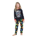 thumbnail image 3 of "Let’s Get Lit" Family Christmas Pajamas Matching Sets – 2 Piece Holiday Xmas PJs with Christmas Light Print, Festive Sleepwear Outfits for Couples and Families, 3 of 7