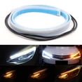 thumbnail image 2 of 2pcs LED DRL Coche Luz De Circulación Diurna Flexible Impermeable Tira Auto Faros Blancos Señal De Giro Amarillo Luces De Flujo De Freno 12V huangjie unisex, 2 of 2