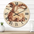thumbnail image 2 of Designart 'Abstract Portrait of Wild Ram With Mighty Horns II' Farmhouse Wood Wall Clock, 2 of 5