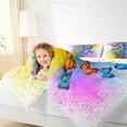 thumbnail image 4 of jejeloiu Colorful Butterflies Bedding Comforter Set,Wild Flying Animal Twin Comforter Sets,Watercolor Splashing Ink Bedding Set For Girls Kids,Super Cozy Room Decor Reversible,2 Pieces, 4 of 8