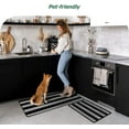 thumbnail image 4 of Matace Black & Grey Stripes [2 Piece] Kitchen Rugs SET - Quick Absorbent Mat, Machine Washable, Perfect for Stove, Sink, Laundry Room, Workshop, 4 of 7