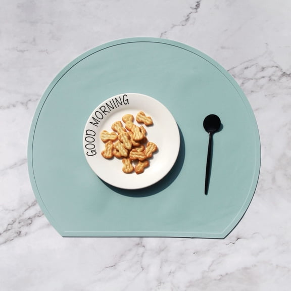 Thick Placemats Silicone Place Mats for Kids Non-Slip Table Mats, Pack of 4 (Mint Green)