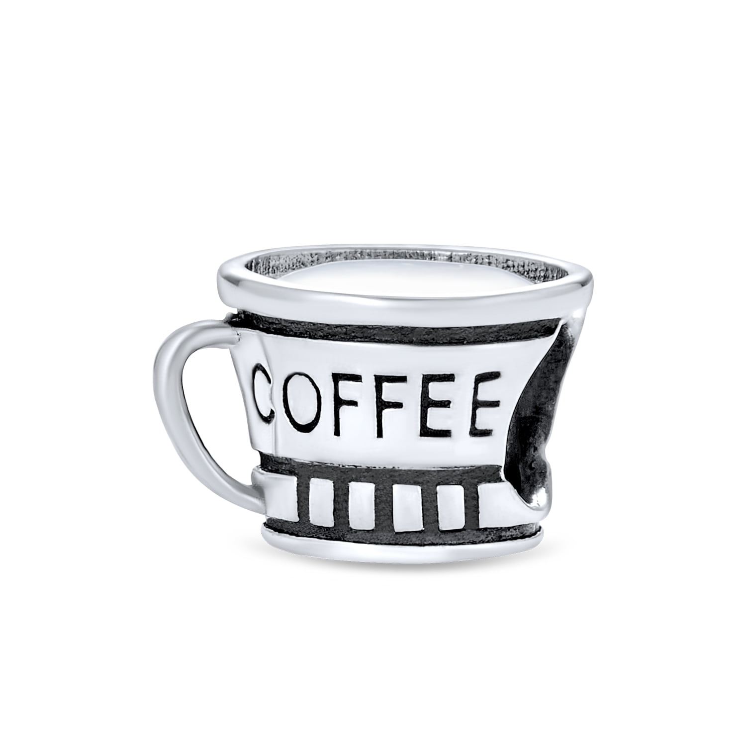 Coffee Cup Heart Red Wine Glass Cup Charms 925 Sterling Silver I Love Coffee Cup Bottle Charms Fits European Bracelet 