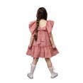 thumbnail image 2 of Flutter Sleeve Girl's Dress, Summer Seersucker Style Dress, 2 of 5