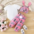 thumbnail image 3 of Bagilaanoe 3pcs Newborn Easter Outfits Baby Girl Pants Set Letter Short Sleeve Romper Tops + Leggings + Hat 3M 6M 12M 18M Infant Casual Clothes, 3 of 9