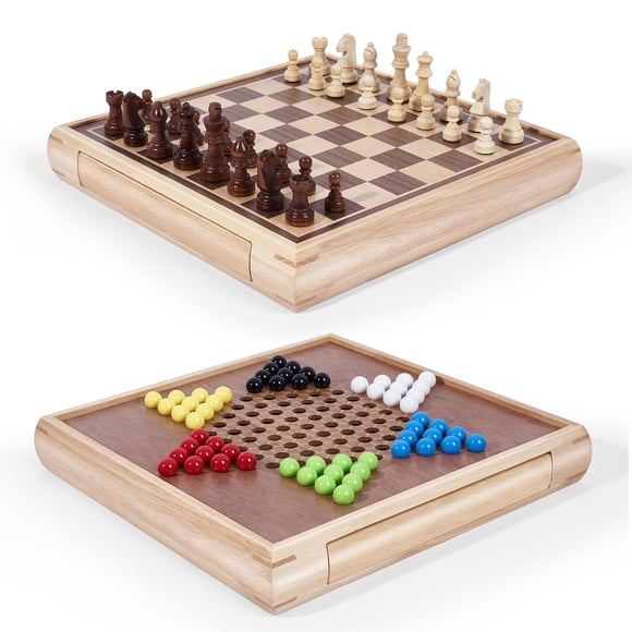 Set de juego de mesa VAMSLOVE 13 Chess Chinese Checkers 2 en 1