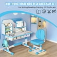 thumbnail image 4 of Fompes Kids Desk and Chair Set Height Adjustable Ergonomic Children Sturdy Table with Large Writing Board Bookshelf Drawer Study School Desk Interactive Workstation Art Writing Desk Furniture, 4 of 12