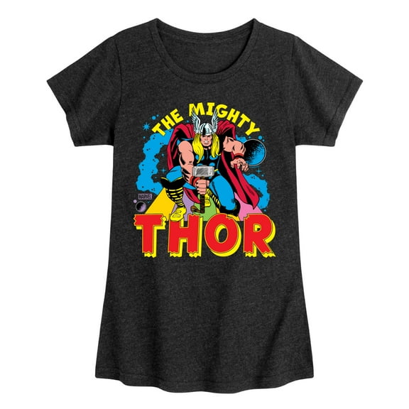 Marvel Thor - The Mighty - Toddler and Youth Girls Fitted Short Sleeve Graphic T-Shirt