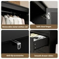 thumbnail image 5 of 69.5" Wooden Wardrobe Cabinet with Hanging Rod, Senfot Rattan Armoire Wardrobe Closet with 3 Drawers and 2 Doors, Modern Wooden Wardrobe Cabinets for Hanging Clothes, Clothing Storage Cabinet, 5 of 7