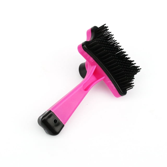 Cepillo autolimpiante para perros - Cepillo para pelo de mascotas, ideal para gatos para eliminar la suciedad diaria, rosa