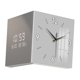 thumbnail image 2 of Reloj de pared lateral doble, reloj de esquina de Metal, reloj electrónico decorativo grande moderno, reloj colgante para decoración de oficina de Gris, 2 of 9