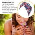 thumbnail image 2 of Minnieouse Bohemian Styles Turbantes para mujer Diseño elástico Headwrap Pre-Tied Cap Skullcap plisado Sombreros de moda Swirly Headcover fan rojo azul Type3 NO3 Minnieouse AP008212-20, 2 of 5