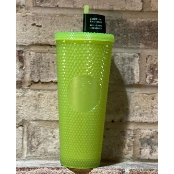 Starbucks Lemongrass Glow in the Dark Studded Yellow Tumblers - Starbucks Neon - 24 oz