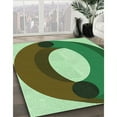 thumbnail image 3 of Ahgly Company Machine Washable Indoor Round Transitional Algae Green Area Rugs, 3' Round, 3 of 7