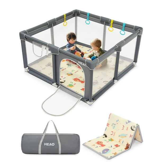 HEAO Baby Playpen with Mat Large Baby Playard Baby Play Pen for