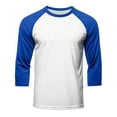 thumbnail image 5 of Fabrcox 3/4 Sleeve Shirt Men Crew Neck Raglan Mens Baseball Shirt Color Block Breathable Outdoor Athletic Workout T Shirts for Men Blue S, 5 of 5
