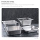 thumbnail image 5 of WORGEOUS Bandeja de buffet de acero inoxidable Bandeja de buffet rectangular Bandeja para servir la cena Contenedor de alimentos Bandeja con tapa (3.9L), 5 of 8
