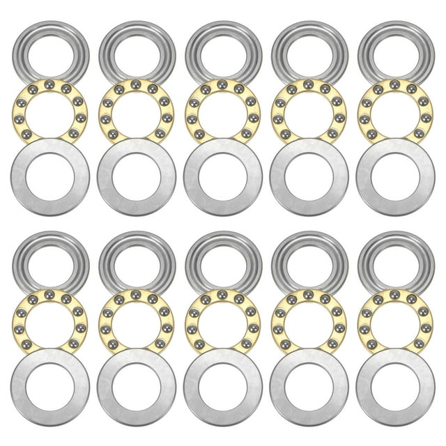 Unique Bargains F12-21M Roulements à Billes Miniatures 12x21x5 mm en Acier Chromé avec Rondelles, Lot de 10
