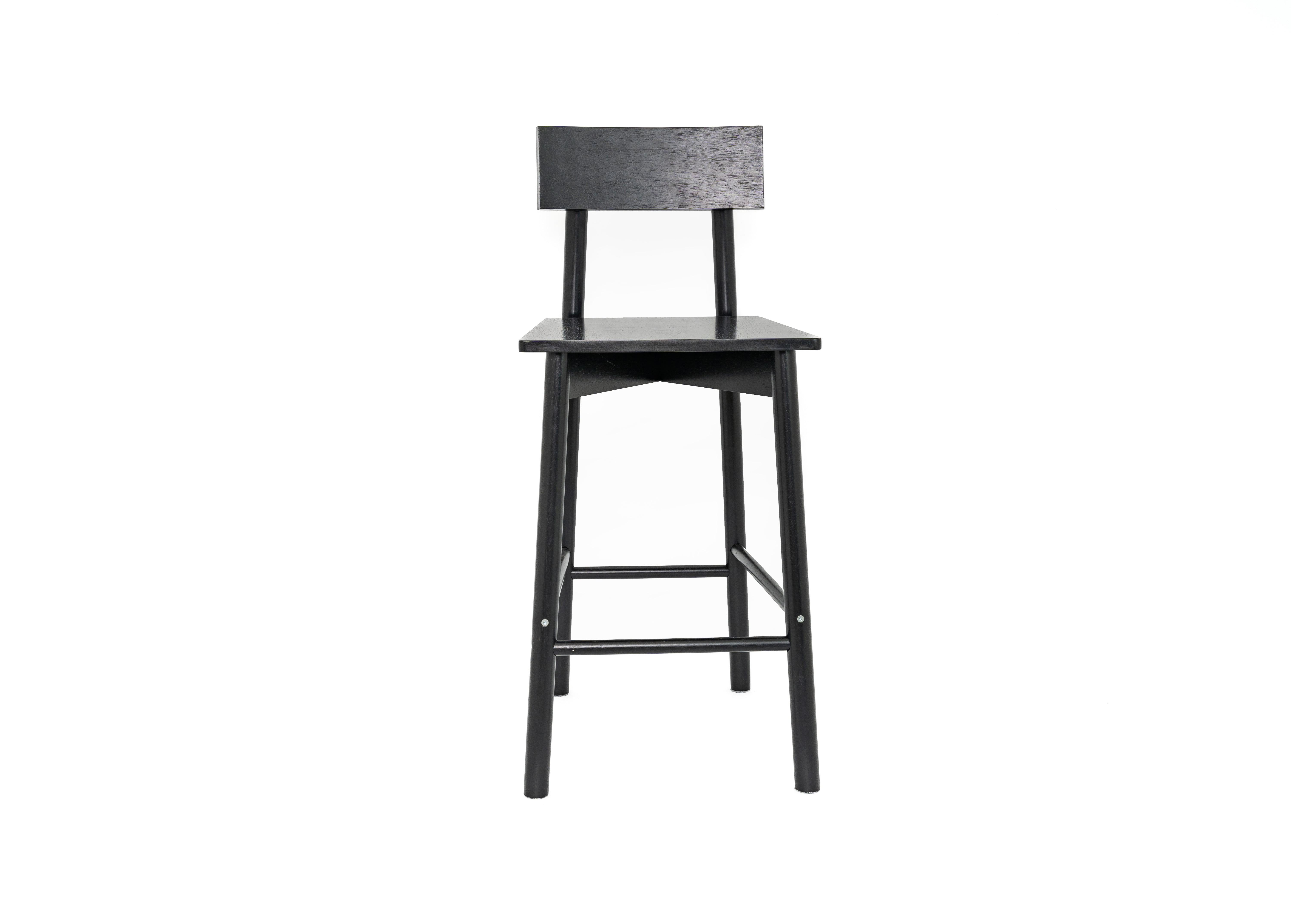 Mainstays 25-inch Wooden Barstool, 2-Piece Set, Black