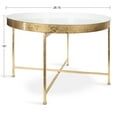 thumbnail image 2 of Kate and Laurel Celia Modern Glam Round Metal Coffee Table, 28.25" x 28.25" x 19", White and Gold Leaf, Chic Sophisticated Accent Table, 2 of 6