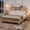 Wood, variant on Eastvita King Size Rattan Bed Frame with Storage Shelves, Boho Solid Wood Platform, Sliding Shelf, Noise-Free, Beige