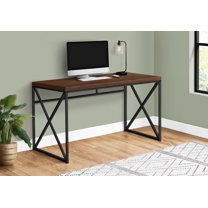 Computer Desk - Contemporary Home & Office Desk - Scratch-Resistant - 48” L (Cherry Top, Black Legs)