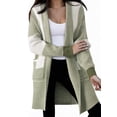 thumbnail image 1 of Jersey tipo cárdigan Astylish Chunky para mujer, de gran tamaño, verde, 1 of 6