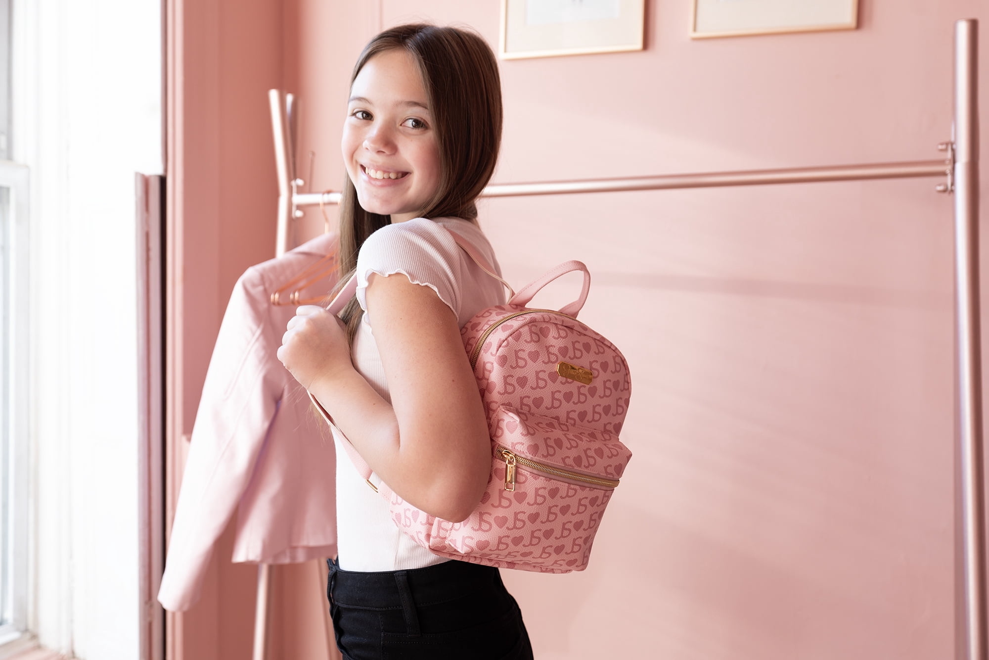 Girls Jessica Simpson Smiley Faux Leather Mini Backpack - Brand New 2b6bc2b9-2d62-48c5-956f-  main image 3
