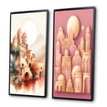 thumbnail image 3 of Designart "Terracotta Watercolor Full Moon Ancient Cityscape" Abstract Framed Wall Art Set Of 2 - Modern Pink Framed Wall Art Set Of 2, 3 of 6