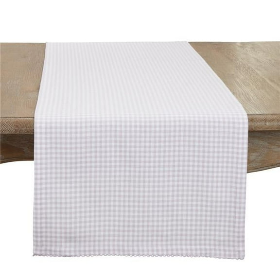 16 x 72 in. Traditional Gingham Table Runner, Purple
