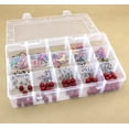 thumbnail image 3 of Hltser 15（Large） Grids Clear Plastic Jewelry Art Craft Box Organizer Storage Container Case with Adjustable Dividers for Beads Earring Rings Sewing Cosmetic Accessories, 3 of 8