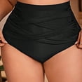 thumbnail image 4 of DHFJKG Women High Waisted Bikini Bottoms Solid Color Textured Swimwear Briefs Summer Athletic Water Sports Bottom Versatile Beachwear, 4 of 5