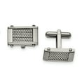 thumbnail image 1 of Stainless Steel Grey Carbon Fiber Inlay Cufflinks Cuff Link Collar Stay, 1 of 7