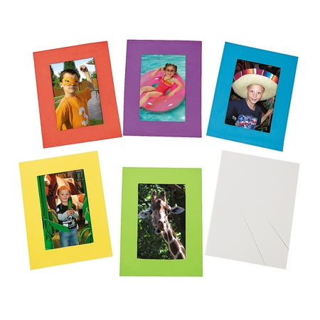 Fun Express - Bright Foam Picture Frames - Craft Supplies - Foam Shapes - Misc Foam Shapes - 12 Pieces