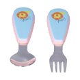 thumbnail image 1 of Spoon Fork Set, Flame Retardant 2Pcs/Set Child Tableware Baby Utensils Lovely  For Children For Kitchen For Home Yellow,Blue,, 1 of 8