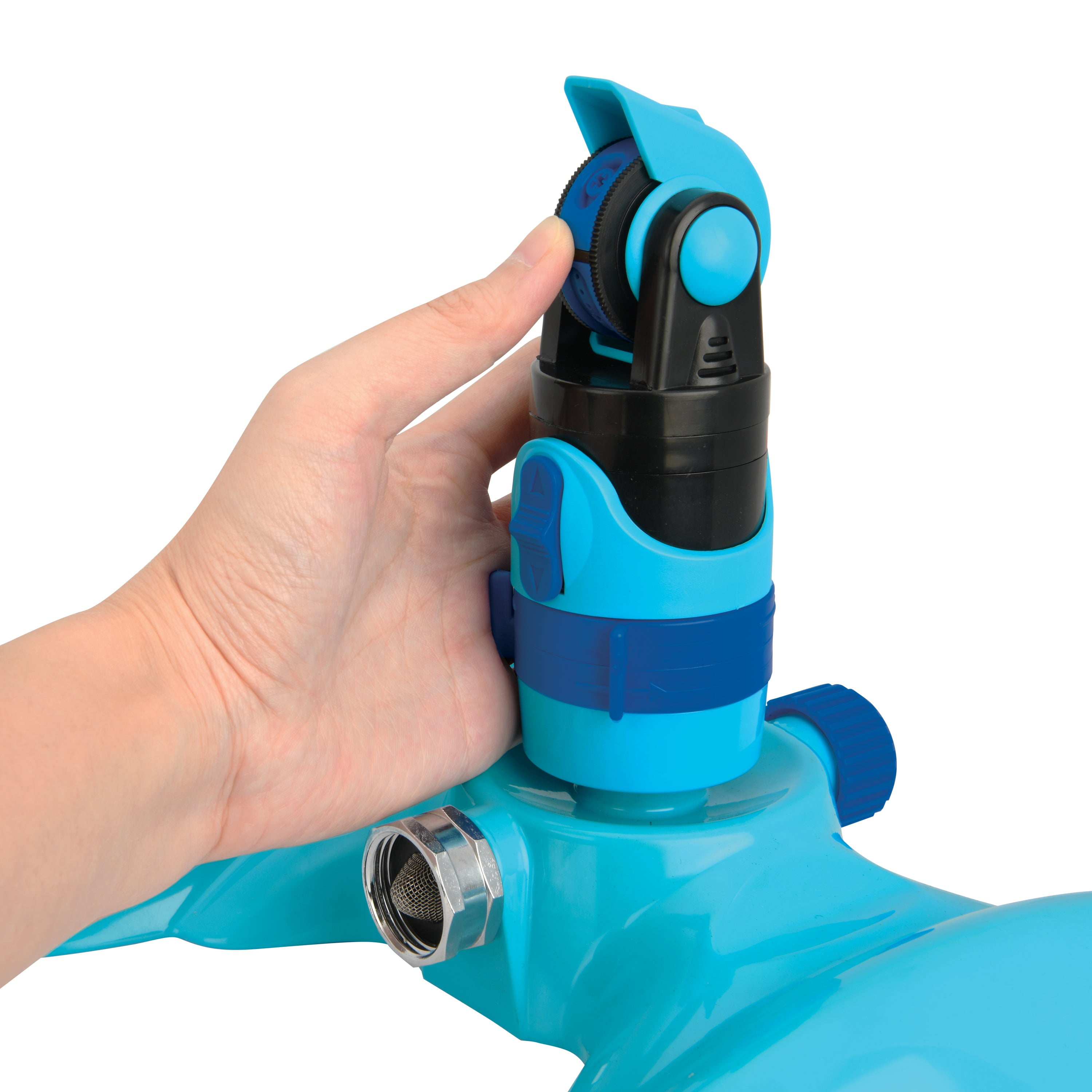 Aqua Joe 4-Pattern Turbo Drive 360º Sprinkler, Customizable Coverage, 3,740 Sq. ft. Max Coverage