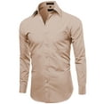 thumbnail image 2 of Men's Classic Fit Long Sleeve Wrinkle Resistant Button Down Premium Dress Shirt (Blush,4XL), 2 of 4