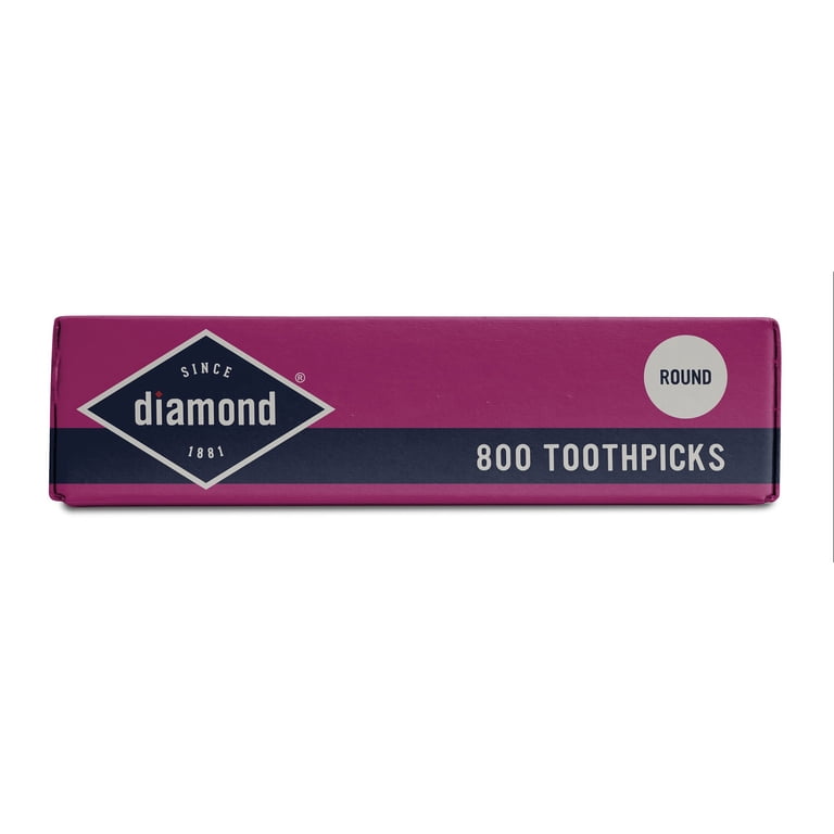 diamond Wooden Round Sturdy Toothpicks Box 800 Count for Cooking