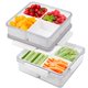 thumbnail image 2 of Serving Trays MANO, paquete de 2 bandejas divididas para verduras con tapa y 4 compartimentos, 2 of 6
