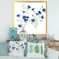 thumbnail image 3 of Designart 'Blue Cornflowers With Green Leaves On White III' Traditional Framed Art Print, 3 of 4