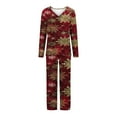 thumbnail image 5 of XWSHYW Womens Pajama Sets Fashion Geometric Pattern Christmas Pajamas Leisure Long Sleeve Crew Neck Sleepwear Gift for Women, 5 of 5