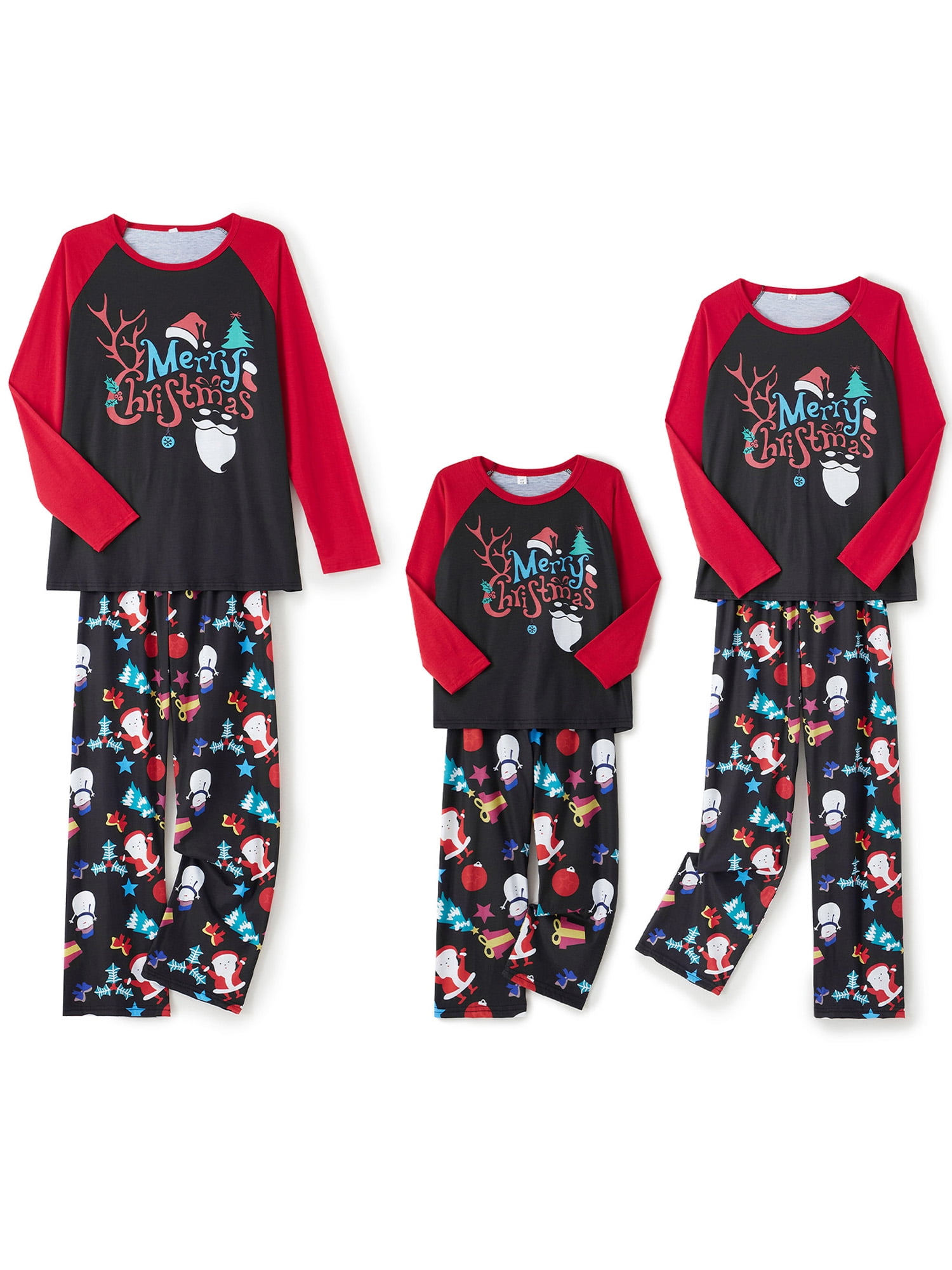 Ma&Baby Christmas Pajamas for Family Santa Claus Matching Sets Pjs