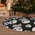Cauagu 36" Christmas Tree Skirt black white Skull bone Pattern